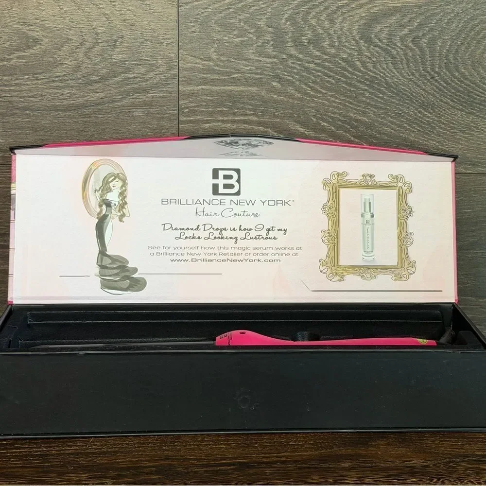 Brilliance New York 1” Pink Volume Setter Curling Wand NEW in Box